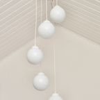 Vintage Cascade Hanglamp Met Wit Glazen Bollen, Minimalistisch Jaren 80 thumbnail 7