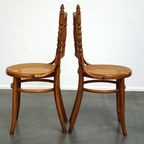 Set Van 4 Originele En Antieke Thonet Bistro Stoelen Met Een Fantastische Uitstraling thumbnail 2