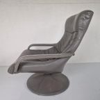 Vintage Jaren 70 Leren Draai Fauteuil Space Age Tulp Voet. thumbnail 2