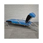 Blauw Lederen Lounge Stoel Futuro 3 Door Massimo Iosa Ghini Voor Moroso - Italië Jaren 80 thumbnail 20