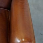 Luxe, Statige, Oorfauteuil Gemaakt Van Rundleer In Een Prachtige Warme Cognac Kleur thumbnail 9