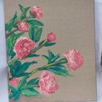 Origineel Schilderij Olieverfschilderij " Bloeinde Pioenen" thumbnail 9