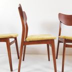 4 Deense Stoelen Teak Fineer Okergeel | Dining Chairs Teak thumbnail 4