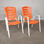 Duo Vintage Oranje Tuinstoelen thumbnail 3