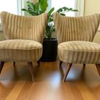 Set Van 2 Vintage Cocktailstoelen / Eenzitjes / Fauteuils thumbnail 6