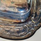 Antieke Serveerschaal Zilverkleurige Schaal Bord thumbnail 16