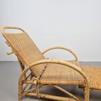 Vintage Boho Rotan Ligstoel Lounge Chair '60 Verstelbaar thumbnail 7