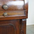 Grote En Praktische Antieke Engelse Mahoniehouten Boekenkast/ Secretaire Uit De 19e Eeuw thumbnail 19
