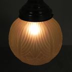 Art Deco Hanglamp Met Ronde Bol Met Geometrische Patronen, Jaren 30 thumbnail 15