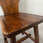 10x Vintage Brutalist Stoelen – Eik thumbnail 8