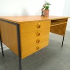 Fineer Hellerau Design Vrijstaand Bureau Met Lades Vintage thumbnail 9