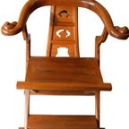 2 Oosterse Boeddisten Armstoelen In Tropisch Hout. thumbnail 5