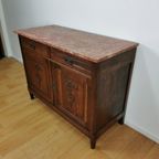 Vintage Frans Dressoir Commode, Ladekast, Badkamermeubel Met Marmer Blad. 30 thumbnail 9