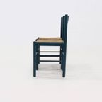 Set Of 2 Vico Magistretti Style Stained Wood And Rush Dining Chairs 1960S thumbnail 5