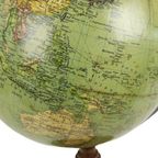 Vintage Wereldbol Globe Met Kompas Op Eiken Basis Jaren 40 thumbnail 8