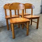 4X Vintage Stoere Houten Eetkamerstoel - Grenen, Daumiller thumbnail 3