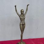 Art Nouveau Bronzen Beeld. Gesigneerd D. Chiparus. thumbnail 8