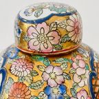 Vintage Chinese Gemberpot Geisha’s Bloemen Goud thumbnail 6