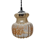 Vintage Glazen Hanglamp Met Bloemen thumbnail 5