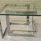 Vintage Chrome En Glas Bijzettafel Salontafel Sidetable thumbnail 17