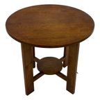 Art Deco Plantentafeltje Bijzettafeltje Eikenhouten Jaren 50 thumbnail 16