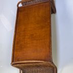 Vintage Rotan Salontafel / Bijzettafel, Met Lectuurbak 1960 - 1970 thumbnail 13