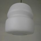 Vintage Hanglamp Met Opaline Glazen Bol, Jaren 60 thumbnail 14