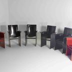 Zes Postmodernistische Design "Solaria" Stoelen Van Arrben, Italië Uit 1980 In Leer thumbnail 3