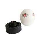 Vintage Plafonniere Melkglas Met Rood En Zwart, Jaren '70 thumbnail 2