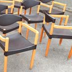6 Vintage Strax Stoelen, Hartmut Lohmeyer Voor Casala thumbnail 4