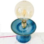 Vintage Tafellamp Blauw Keramiek Upcycled thumbnail 2