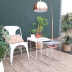 Set Van 4 Eetkamerstoelen Vintage Design Witte Stoelen thumbnail 9