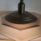 Vintage Verstelbare Octagon Massive Glazen Plafondlamp (geborsteld Messing) thumbnail 17