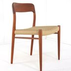 Set 4 Niels Otto Moller Stoelen Model 75 Möller Vintage Papercord thumbnail 10