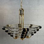 Vintage Bakalowits & Sohne Black/Gold Hexagon Chandelier thumbnail 4