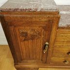 , Art Deco Tv Meubel, Vintage Dressoir, Ladekast Marmer Blad thumbnail 16