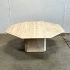 Vintage Achthoekige Travertin Salontafel, 1970’s thumbnail 4