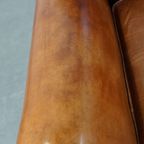 In Goede Staat Verkerende En Comfortabele Mooie Cognac-kleurige Antieke Schapenleren Armchair thumbnail 8