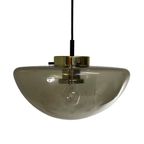 Space Age Design - Raak Amsterdam - B 1065 - Hanging Pendant - ‘Goudschaal’ - Smoked Glass And Br thumbnail 5