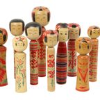 Lot Van 13 Traditionele Vintage Kokeshi Japan Tweede Helft 20E Eeuw thumbnail 14