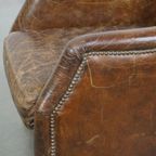 Statige En Comfortabele Generfde Rundleren Armchair Met Een Tijdloos Design En Een Mooie Kleur thumbnail 4