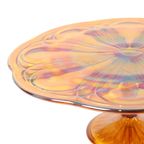 Art Deco Oranje Taartschotel Parelmoer Gebak Schaal Depression Glass thumbnail 13
