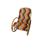 Vintage Rotan Schommelstoel Met Kussen thumbnail 2