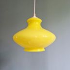 Vintage Gele Opaline Hanglamp, Jaren 70 thumbnail 2