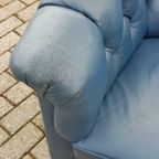 Vintage Leren Club Seat Chesterfield Look Blauw thumbnail 4