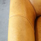 Comfortabele, Luxe Rundleren Fauteuil/armchair + Hocker Met Een Correcte Afwerking Met Siernagels thumbnail 9