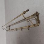 Messing Art Deco Wandkapstok, 136 Cm Breed thumbnail 4