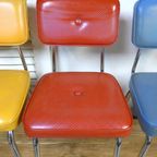 Prachtige Set Van 4 Kleurrijke Vintage Retro Stoelen thumbnail 9