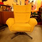 * Vintage Draaifauteuil Herbekleed Deense Fauteuil Draaistoel thumbnail 15