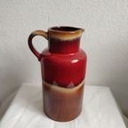 Vintage Scheuring West Germany Vaas Karaf Rood Bruin Lava 447-22 thumbnail 11